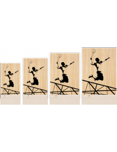 Trofeo Badminton De Metacrilato Y Madera