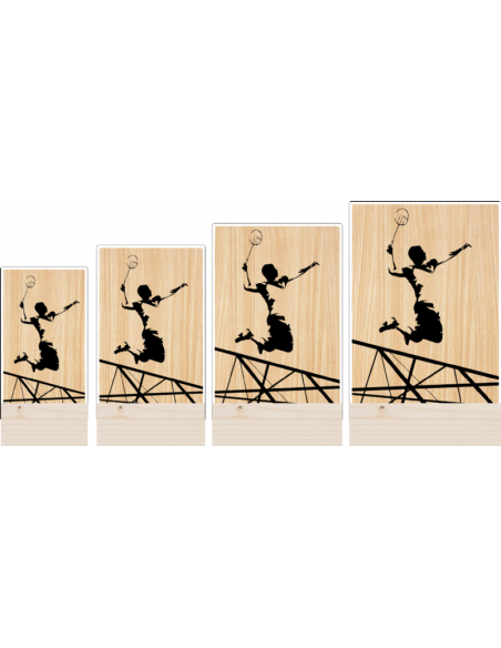 Trofeo Badminton De Metacrilato Y Madera