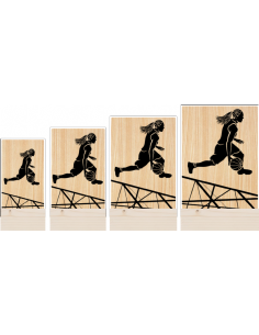 Trofeo Baloncesto Femenino De Metacrilato Y Madera