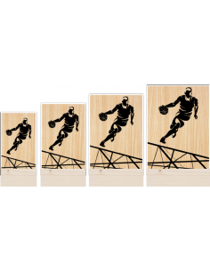 Trofeo Baloncesto Masculino De Metacrilato Y Madera