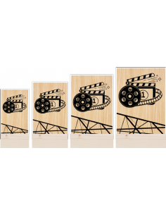 Trofeo Cine De Metacrilato Y Madera