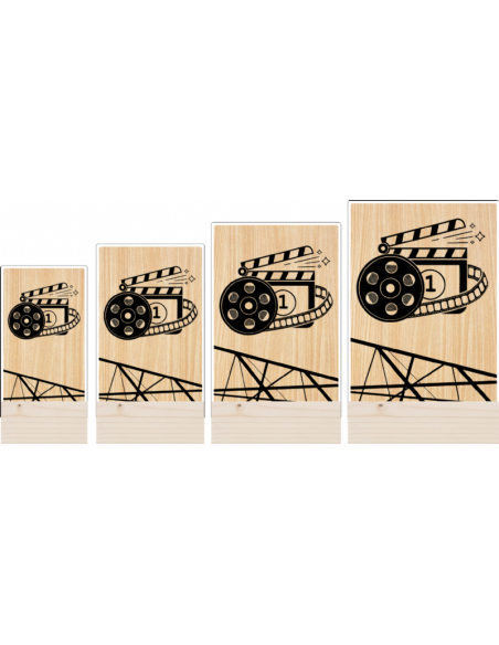 Trofeo Cine De Metacrilato Y Madera