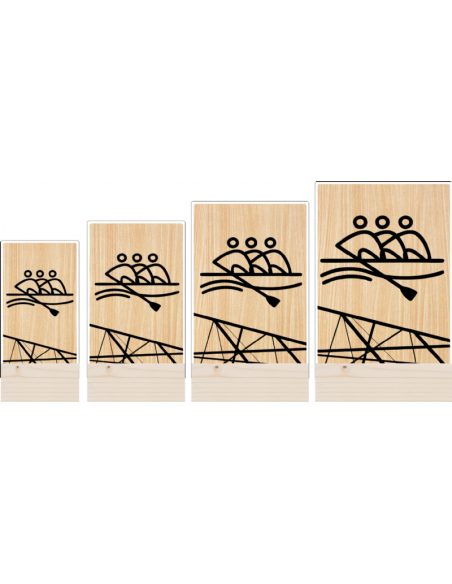Trofeo Remo De Metacrilato Y Madera