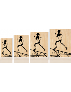 Trofeo Running Femenino De Metacrilato Y Madera