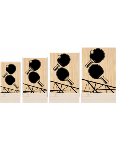 Trofeo Tenis Mesa De Metacrilato Y Madera