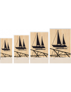 Trofeo Vela Y Nautica De Metacrilato Y Madera