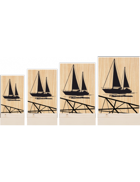Trofeo Vela Y Nautica De Metacrilato Y Madera