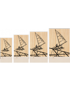 Trofeo Vela Laser De Metacrilato Y Madera