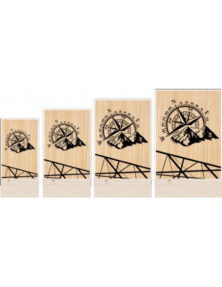 Trofeo Senderismo Orientación De Metacrilato Y Madera