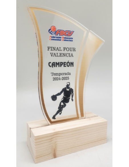 Trofeo Economico de Badminton a Color de Metacrilato