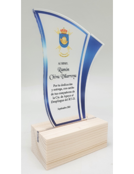 Trofeo Economico de Balonmano Masculino a Color de Metacrilato