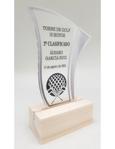 Trofeo Economico de Balonmano Masculino a Color de Metacrilato