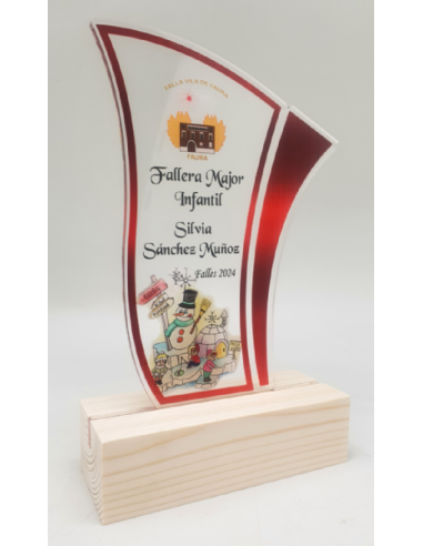 Trofeo Economico de Ciclismo BTT a Color de Metacrilato
