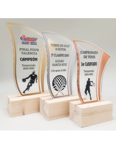 Trofeo Economico de Running Femenino a Color de Metacrilato