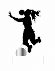 Trofeo De Balonmano Femenino De Metacrilato Recortado
