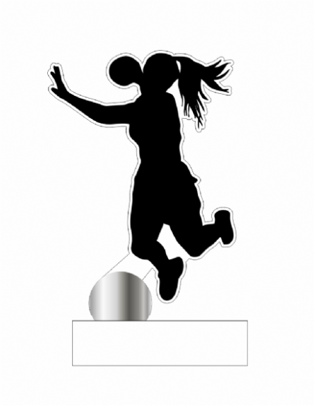 Trofeo De Balonmano Femenino De Metacrilato Recortado