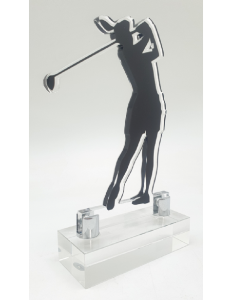 Trofeo de golf femenino de diseño en metacrilato