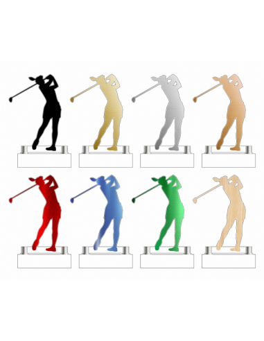Trofeo de golf femenino de diseño en metacrilato