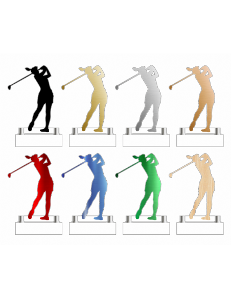 Trofeo de golf femenino de diseño en metacrilato