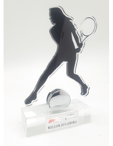 Trofeo de Tenis Femenino de diseño en metacrilato recortado