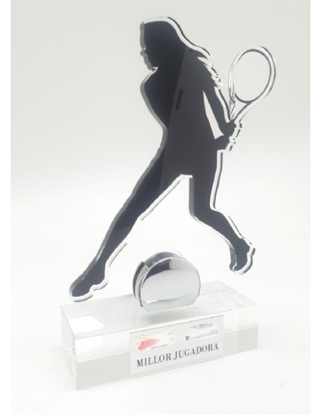 Trofeo de Tenis Femenino de diseño en metacrilato recortado