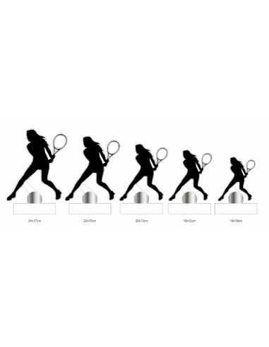 Trofeo de Tenis Femenino de diseño en metacrilato recortado