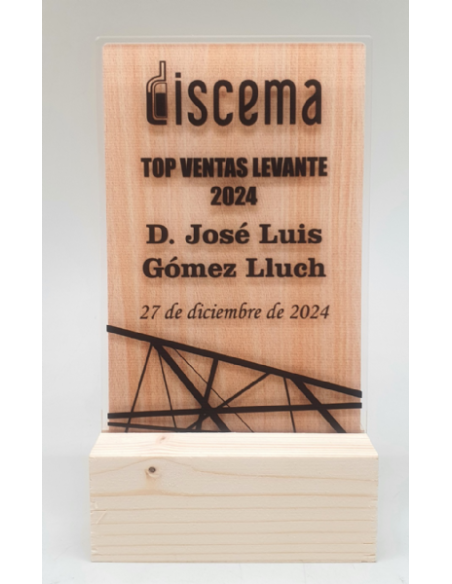 Trofeo De Metacrilato Y Madera frente 3