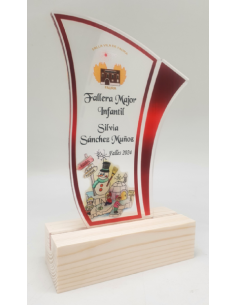 Trofeo De Metacrilato Decorado rojo