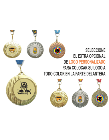 Medallas personalizadas económicas de 7cm con cinta ancha