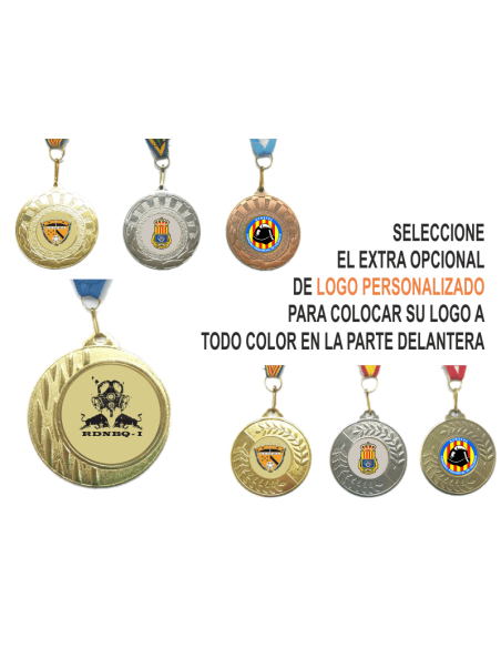 Medallas personalizadas económicas de 7cm con cinta ancha