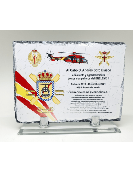 Pizarra Homenaje Rectangular Militar 2
