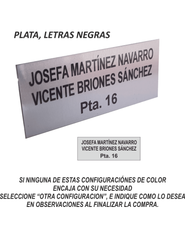 Placas para buzones, puertas y porteros automáticos