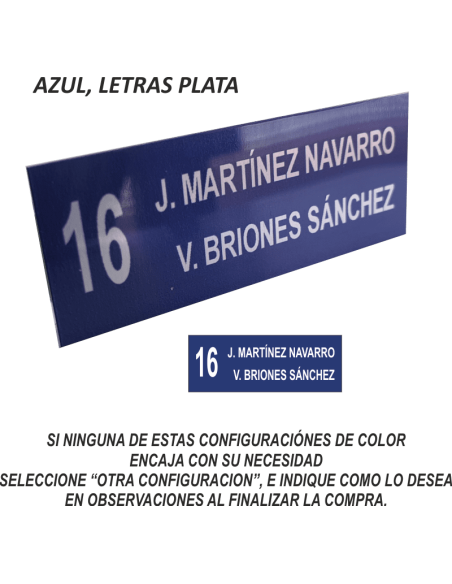 Placas para buzones, puertas y porteros automáticos
