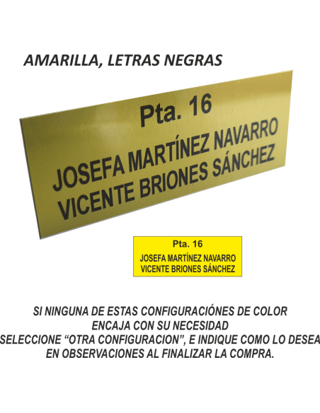 Placas para buzones, puertas y porteros automáticos