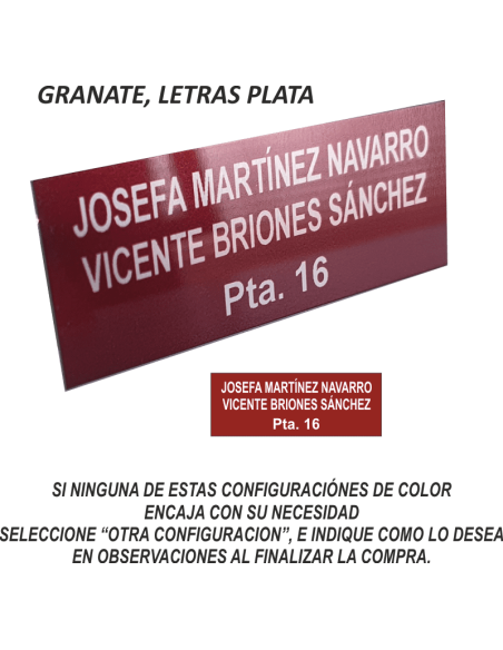 Placas para buzones, puertas y porteros automáticos
