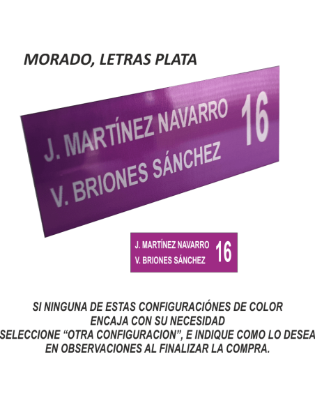 Placas para buzones, puertas y porteros automáticos