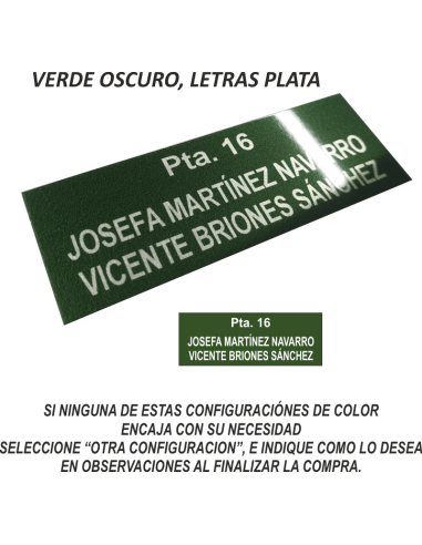 Placas para buzones, puertas y porteros automáticos