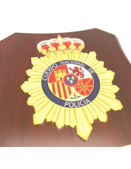 Metopa de de madera para Policía Nacional, Regalo obsequio reconocimiento para la CNP