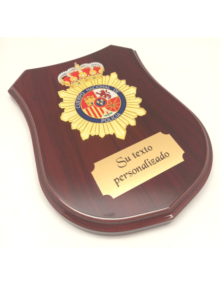 Metopa de de madera para Policía Nacional, Regalo obsequio reconocimiento para la CNP