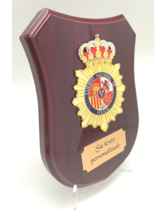 Metopa de de madera para Policía Nacional, Regalo obsequio reconocimiento para la CNP