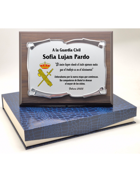 Placas de Homenaje pergamino Guardia Civil, Grabadas y en color. Todos los precios. Valencia
