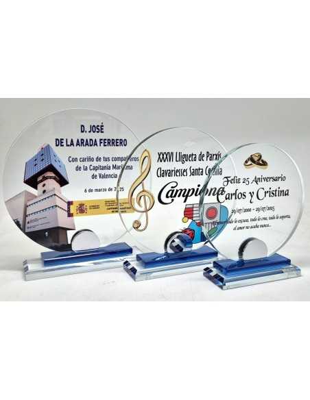 Trofeos de cristal con grabado en Valencia