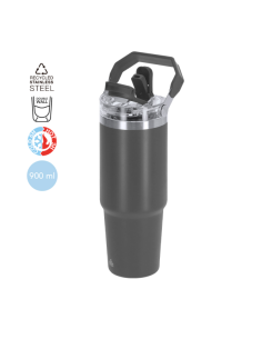 Vaso térmico 900 ml de acero inoxidable reciclado con grabado láser personalizado
