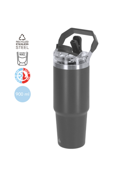 Vaso térmico 900 ml de acero inoxidable reciclado con grabado láser personalizado