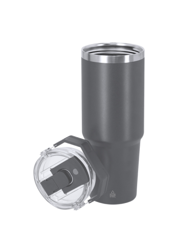 Vaso térmico 900 ml de acero inoxidable reciclado con grabado láser personalizado