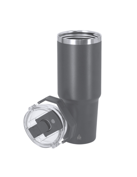 Vaso térmico 900 ml de acero inoxidable reciclado con grabado láser personalizado