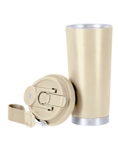 Vaso térmico 500 ml acero inoxidable reciclado con grabado láser personalizado en Valencia