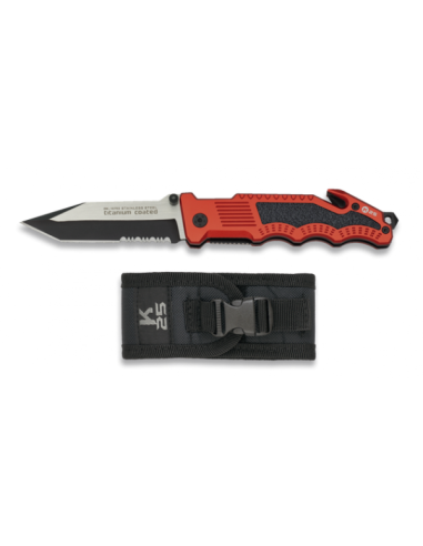 18759 - Navaja K25 seguridad roja / con Funda. H