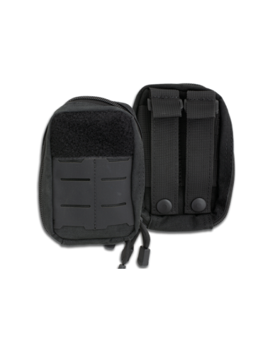 Funda MOLLE Pequeña BARBARIC Nylon Negro con Velcro 9x13 cm