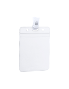 Identificador troquelado PVC con clip blanco | Horizontal y vertical